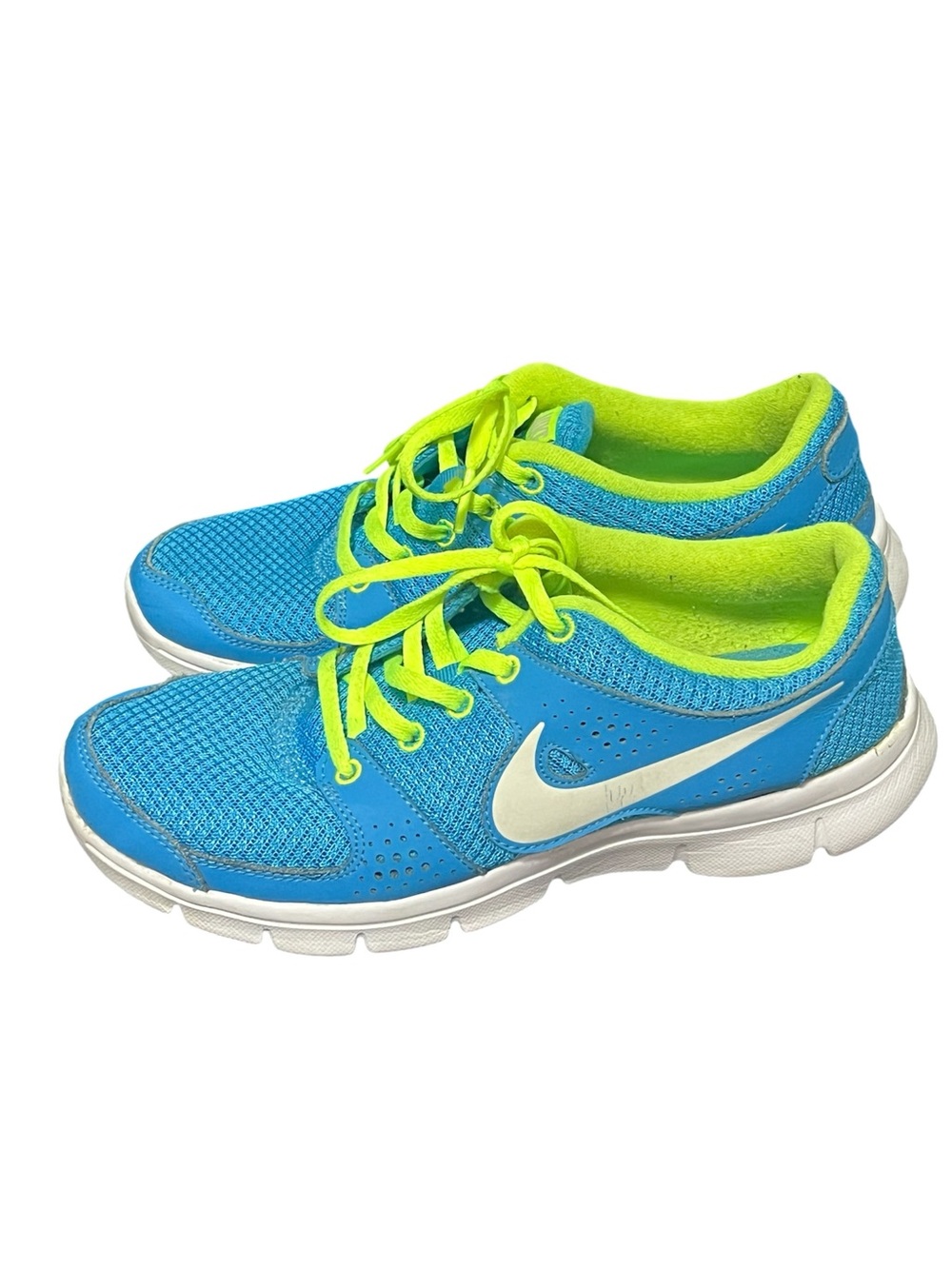 Nike Women Bright Blue & Neon Yellow Athletic Running Shoes size 6.5